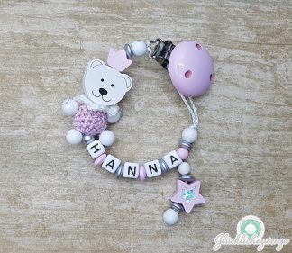 Personalisierte Schnullerkette mit Namen / Namenskette Baby